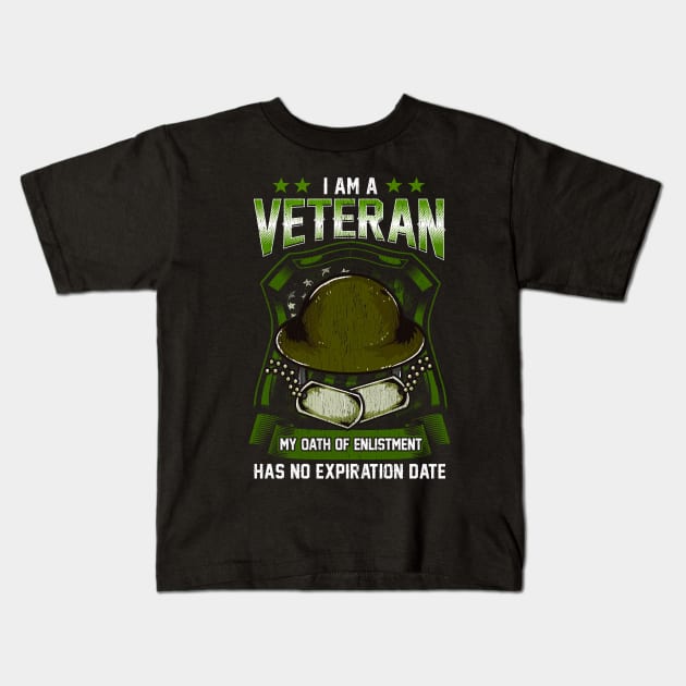 Veterans Oath Of Enlistment Military Gift Kids T-Shirt by guitar75